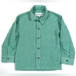 ISAR TRACHTEN Boys Gingham Button Down Shirt Bavarian Traditional Size 104 (4T)